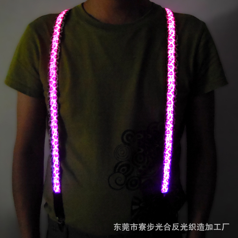 豹纹LED吊裤带
